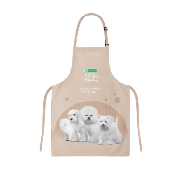 Фартух для грумера Nature's Protection Superior care "White Dogs", with puppies, 60x70 cm, pink