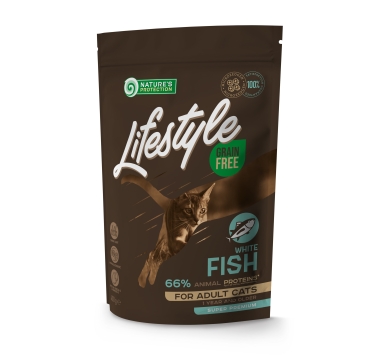 Сухий беззерновий корм для котів з білою рибою Nature's Protection Lifestyle 400 г