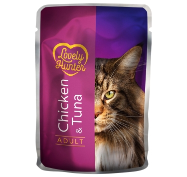 Вологий корм для дорослих котів з куркою і тунцем Lovely Hunter Adult with Chicken and Tuna 85 г