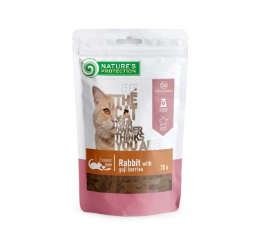 Nature's Protection Rabbit with goji berries Ласощі для котів снеки з кролика з ягодами годжі, 75 г