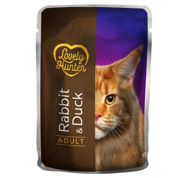 Вологий корм для дорослих котів з кроликом і качкою Lovely Hunter Adult with Rabbit and Duck 85 г