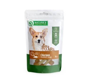 Ласощі для собак з куркою у формі гантелі Nature's Protection snack for dogs with chicken 75g