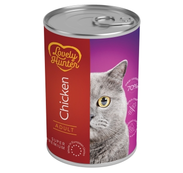 Вологий корм для дорослих котів з куркою Lovely Hunter Adult with chicken, 400 г
