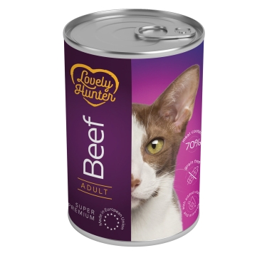 Вологий корм для дорослих котів з яловичиною Lovely Hunter Adult with beef, 400 г