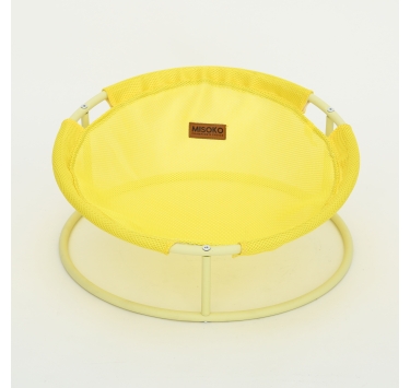 Складаний лежак для домашніх тварин MISOKO Pet bed round, 45x45x22 cm, yellow