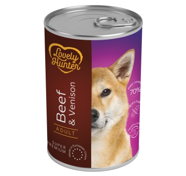 Вологий корм для дорослих собак з яловичиною та олениною Lovely Hunter Adult with Beef and Venison 400 г
