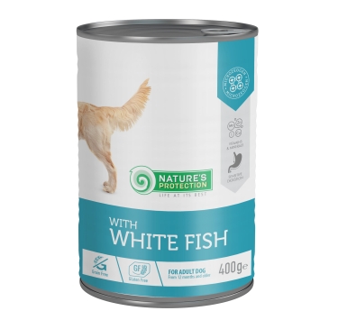Вологий корм для дорослих собак з білою рибою Nature's Protection with White Fish 400 г