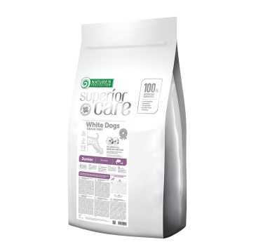 Nature's Protection Superior Care White Dogs Grain Free Salmon Junior All Breeds Сухий беззерновий корм для юніорів усіх порід з лососем, 17 кг