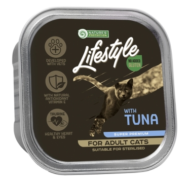 Вологий корм для дорослих стерилізованих котів з тунцем Nature's Protection Lifestyle adult (suitable for sterilized) with Tuna, 85 г