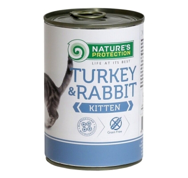 Вологий корм з індичатиною і кролятиною для молодих кошенят Nature's Protection Kitten Turkey&amp;Rabbit 400г