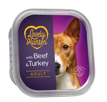 Вологий корм для дорослих собак з яловичиною та індичкою Lovely Hunter Adult Beef and Turkey 150 г