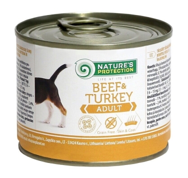 Nature's Protection Adult Beef &amp; Turkey Вологий корм для собак з яловичиною та індичкою, 200 г