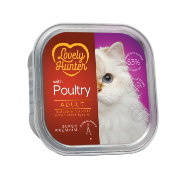 Lovely Hunter Sterilised cats Poultry Вологий корм для стерилізованих котів з м'ясом птиці, 85 г
