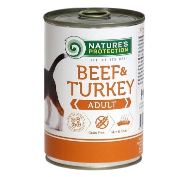Nature's Protection Adult Beef &amp; Turkey Вологий корм для собак з яловичиною та індичкою, 400 г