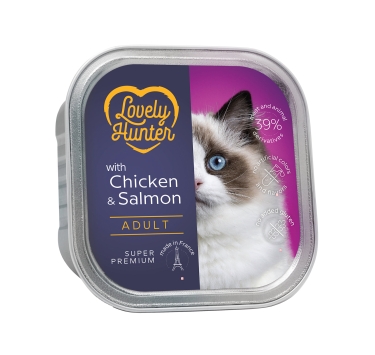 Вологий корм для дорослих котів з куркою і лососем Lovely Hunter Adult with Chicken and Salmon 85 г