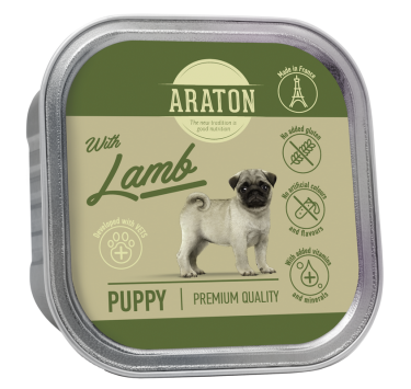 Вологий корм для цуценят з ягнятою ARATON Puppy with Lamb, 150 г