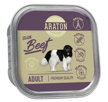 Вологий корм для дорослих собак з яловичиною ARATON Adult with beef, 150 г