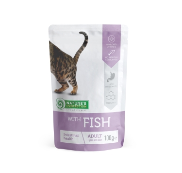 Вологий корм для дорослих котів з чутливим травленням з рибою Nature's Protection Intestinal health with Fish 100 г