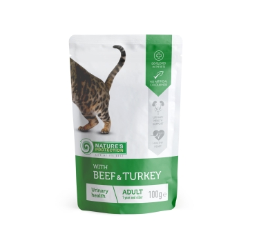 Nature's Protection Adult cats Urinary Beef &amp; Turkey Вологий корм для котів для підтримки сечовидільної системи з яловичиною та індичкою, 100 г