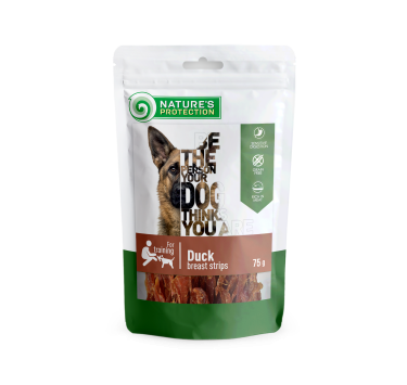 Ласощі для собак, смужки з качиної грудки, Nature's Protection Snacks For Dogs, Duck Breast Strips 75г