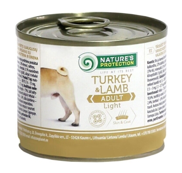 Nature's Protection Adult Light Turkey &amp; Lamb Вологий корм для собак схильних повноти з індичкою і ягням, 200 г