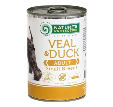 Nature's Protection Adult Small Breeds Veal &amp; Duck Вологий корм для собак малих порід з телятиною і качкою, 400 г