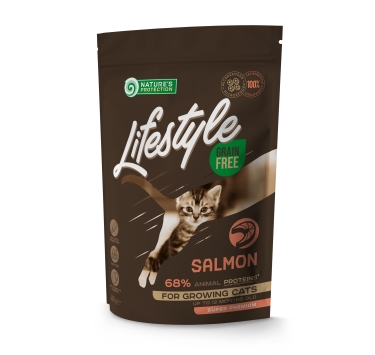 Сухий беззерновий корм для кошенят з лососем Nature's Protection Lifestyle 400 г