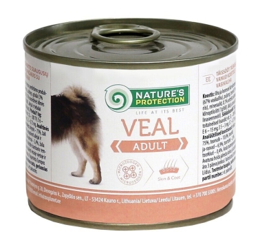 Вологий корм для дорослих собак всіх порід з телятиною Nature's Protection Adult Veal 200г