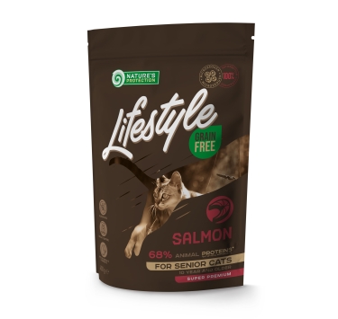 Сухий беззерновий корм для літніх котів з лососем Nature's Protection Lifestyle 400 г
