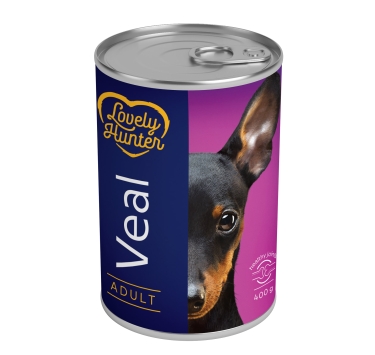Вологий корм для дорослих собак з телятиною Lovely Hunter Adult veal 400 г