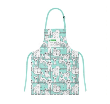Фартух для грумера Nature's Protection Superior care, with puppies, 60x70 cm, mint colored