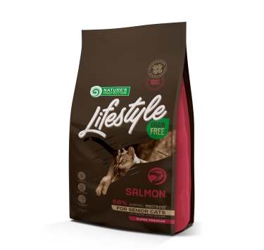 Nature's Protection Lifestyle Senior Salmon Сухий беззерновий корм для літніх котів з лососем, 1,5 кг