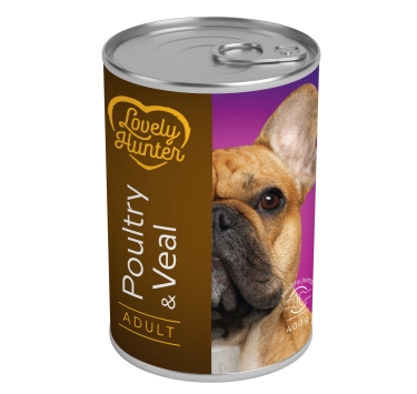 Lovely Hunter Adult Poultry &amp; Veal Вологий корм для дорослих собак з м'ясом птиці і телятиною, 400 г