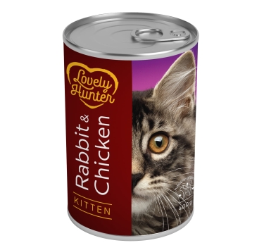 Lovely Hunter Kitten Rabbit &amp; Chicken Вологий корм для кошенят з кроликом і куркою, 400 г