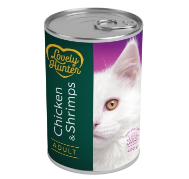 Вологий корм для дорослих котів з куркою і креветками Lovely Hunter Adult Chicken and Shrimps 400 г