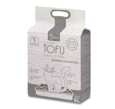 VELVET PAW TOFU Наповнювач для котячих туалетів з бамбуковим вугіллям, 6 л/2,6 кг