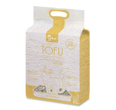 Наповнювач туалетів для кошенят Velvet Paw TOFU з екстрактом ромашки, 6л/2,6 кг