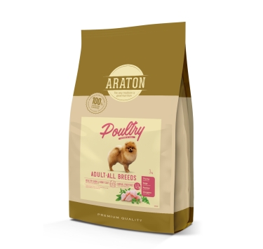 ARATON Poultry Adult All Breeds Cухий корм з м'ясом птиці для дорослих собак всіх порід 3 кг