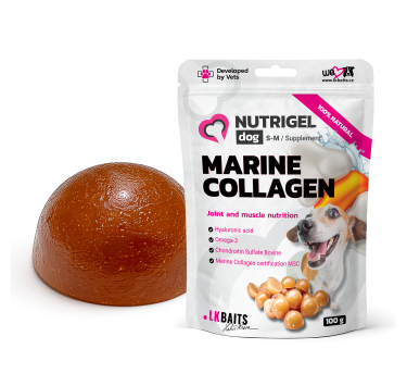 LK Baits Pet Nutrigel Marine Collagen S-M Функціональні ласощі для собак для суглобів з морським колагеном (Ø 15 мм), 100 г