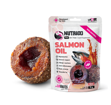 LK Baits Pet Nutrigo Salmon Oil Mini Функціональні ласощі для собак дрібних порід з олією лосося (Ø 15 мм), 75 г