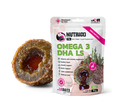 LK Baits Pet Nutrigo Omega-3 Algae Mini Функціональні ласощі для собак дрібних порід  з олією водоростей (Ø 15 мм), 75 г