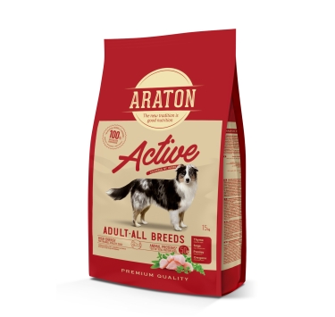 ARATON Active All Breeds Сухий корм для дорослих активних собак усіх порід 15 кг
