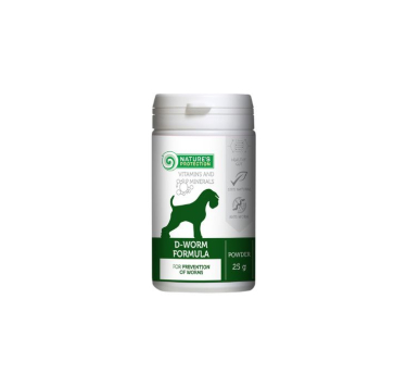 Кормова добавка для дорослих собак для профілактики глистів Nature's Protection D-worm formula, 25 г