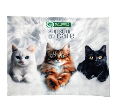 Nature's Protection Superior Care М'який плед з кошенятами білий  127 х 152 см