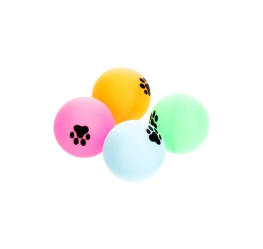HIPPIE PET Набір іграшок для котів М'ячики ping-pong різнокольорові 4 см, 4 шт