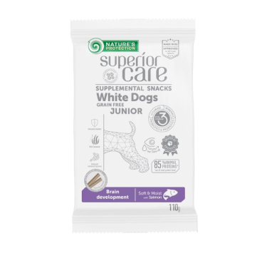 Беззернові ласощі з лососем для юніорів усіх порід Nature's Protection Superior Care White Dogs Brain Development, 110г