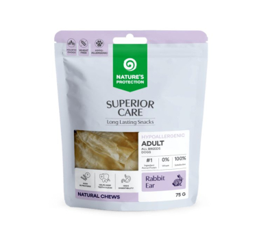 Nature's Protection Superior Care Natural Rabbit Ears Ласощі для собак натуральні кролячі вушка, 75 г