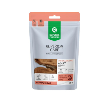 Nature's Protection Superior Care Rabbit Ears with Salmon Filling  Ласощі для собак кролячі вушка з начинкою з лосося, 75 г