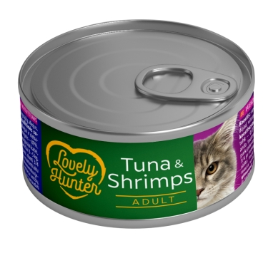 Вологий корм для дорослих котів із тунцем і креветками Lovely Hunter Adult cats with Tuna and Shrimp, 85 г