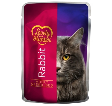 Вологий корм для стерилізованих котів із кроликом Lovely Hunter Adult Sterilized Cats with rabbit meat, 85 г